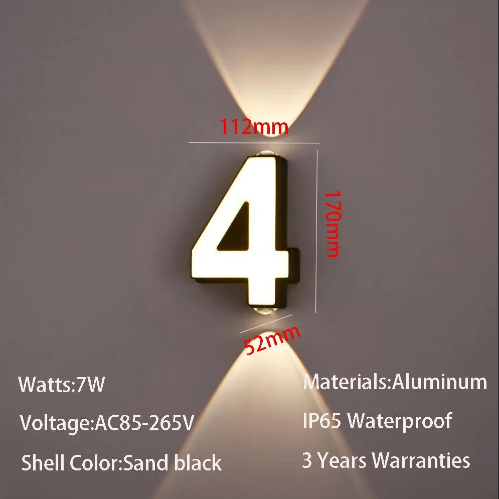 Digit Number Wall Led